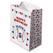 Baseball Bunting Flags Kinderen van zaterdag Medium Cadeauzakje (Achterkant Gekanteld)