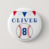Baseball Bunting Flags Kinderen van zaterdag Ronde Button 5,7 Cm (Voorkant)