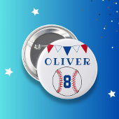 Baseball Bunting Flags Kinderen van zaterdag Ronde Button 5,7 Cm