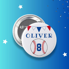 Baseball Bunting Flags Kinderen van zaterdag Ronde Button 5,7 Cm