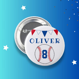 Baseball Bunting Flags Kinderen van zaterdag Ronde Button 5,7 Cm