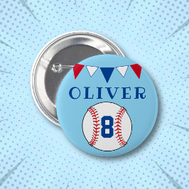 Baseball Bunting Flags Kinderen van zaterdag Ronde Button 5,7 Cm