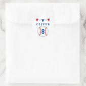 Baseball Bunting Flags Kinderen van zaterdag Ronde Sticker (Tas)
