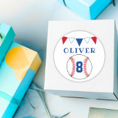 Baseball Bunting Flags Kinderen van zaterdag Ronde Sticker