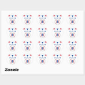 Baseball Bunting Flags Kinderen van zaterdag Ronde Sticker (Vel)