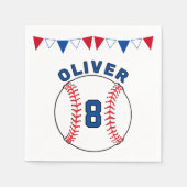 Baseball Bunting Flags Kinderen van zaterdag Servet (Voorkant)