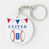 Baseball Bunting Flags Kinderen van zaterdag Sleutelhanger (Achterkant)