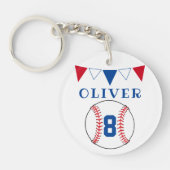 Baseball Bunting Flags Kinderen van zaterdag Sleutelhanger (Voorkant)