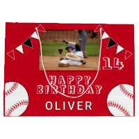 Baseball Bunting Flags Red Photo Birthday