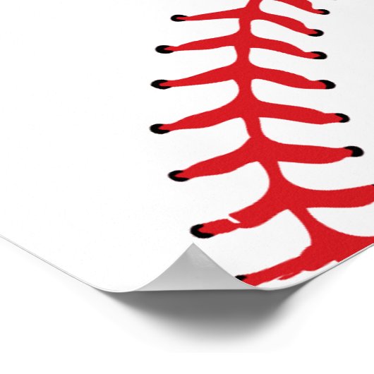 Baseball Bunting Flags Red Photo Birthday Poster (Hoek)