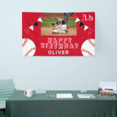 Baseball Bunting Flags Red Photo Birthday Spandoek (Beurs)