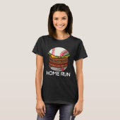 Baseball Burger Home Run  Women Love Game Fries Fo T-shirt (Voorkant volledig)