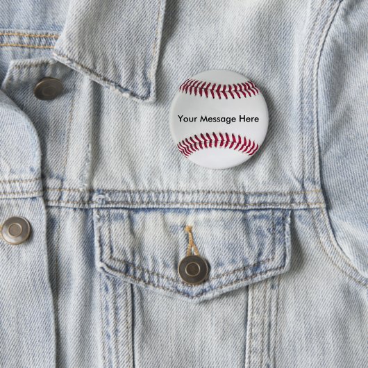 Baseball Button met uw bericht (In situ)