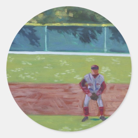 Baseball-by-the-Zee Ronde Sticker (Voorkant)