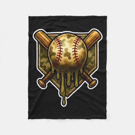 Baseball Camo Drip Ice Cream Youth Boys Srts  Fleece Deken (Voorkant)
