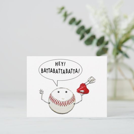 Baseball Cartoon Briefkaart (Staand voorkant)