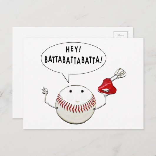 Baseball Cartoon Briefkaart (Voorkant / Achterkant)