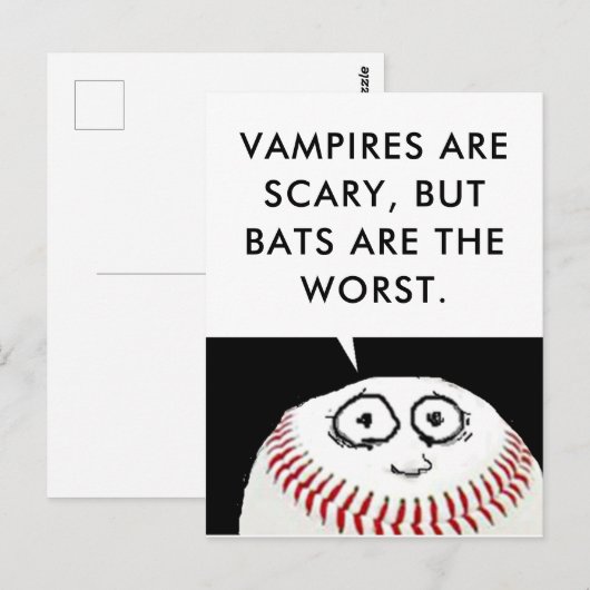 Baseball Cartoon Briefkaart (Voorkant / Achterkant)