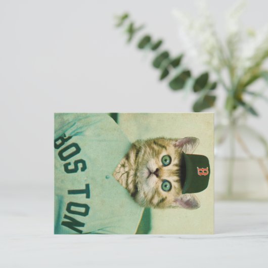 Baseball Cat Briefkaart (Staand voorkant)