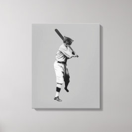 Baseball Cat Canvas Afdruk