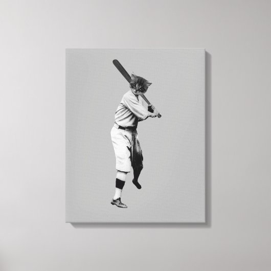 Baseball Cat Canvas Afdruk (Voorkant)