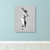 Baseball Cat Canvas Afdruk (Insitu (Houten vloer))