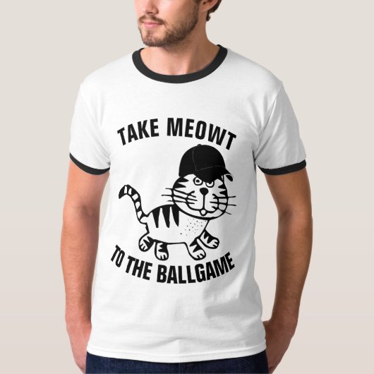 Baseball Cat, NEEM MEOWT NAAR DE BALLGAME T-Shirts (Voorkant)