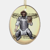 Baseball Catcher aangepast Jaar ornament (Rechts)