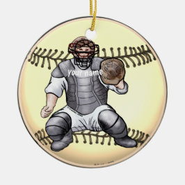 Baseball Catcher aangepast Jaar ornament