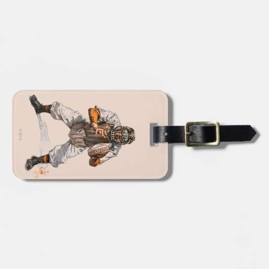 Baseball Catcher Bagagelabel (Voorkant horizontaal)