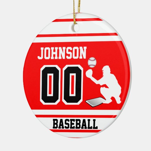 Baseball Catcher | Creëer uw eigen Keramisch Ornament (Links)