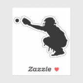 Baseball Catcher Custom Cut Sticker (Vel)
