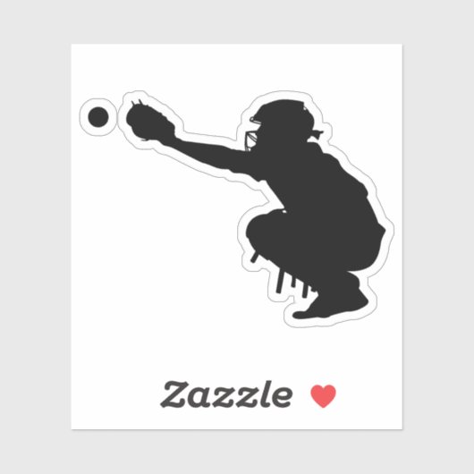 Baseball Catcher Custom Cut Sticker (Vel)