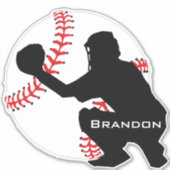 Baseball Catcher Design Contour Sticker (Voorkant)