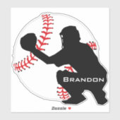 Baseball Catcher Design Contour Sticker (Vel)