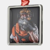 Baseball catcher die in de maag zit metalen ornament (Links)