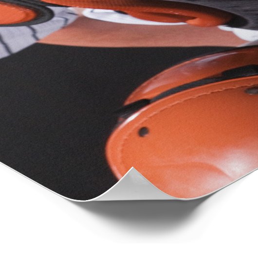 Baseball catcher die in de maag zit poster (Hoek)