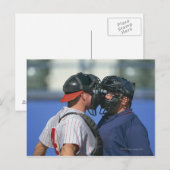 Baseball Catcher en Umpire Arguing Briefkaart (Voorkant / Achterkant)