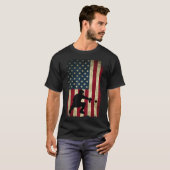 Baseball Catcher Gear Sports American Flag Little  T-shirt (Voorkant volledig)