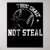 Baseball Catcher Gou Shalt niet Steal Religies Poster (Voorkant)