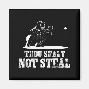 Baseball Catcher Gou Shalt Niet Steal - Religieus Magneet