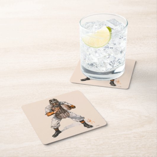 Baseball Catcher Kartonnen Onderzetters (Insitu)