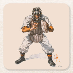 Baseball Catcher Kartonnen Onderzetters
