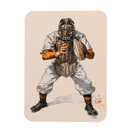 Baseball Catcher Magneet (Verticaal)