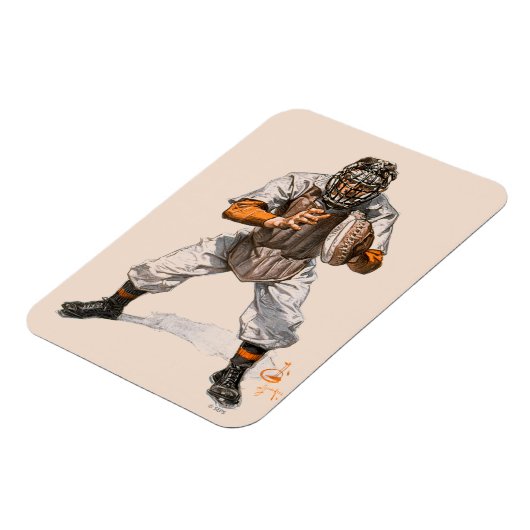 Baseball Catcher Magneet (Linkerzijde)