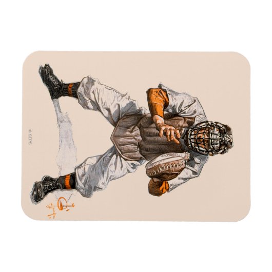 Baseball Catcher Magneet (Horizontaal)