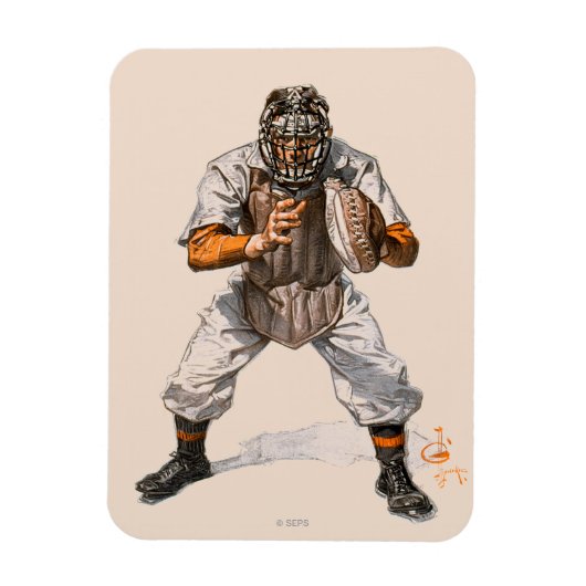 Baseball Catcher Magneet (Verticaal)