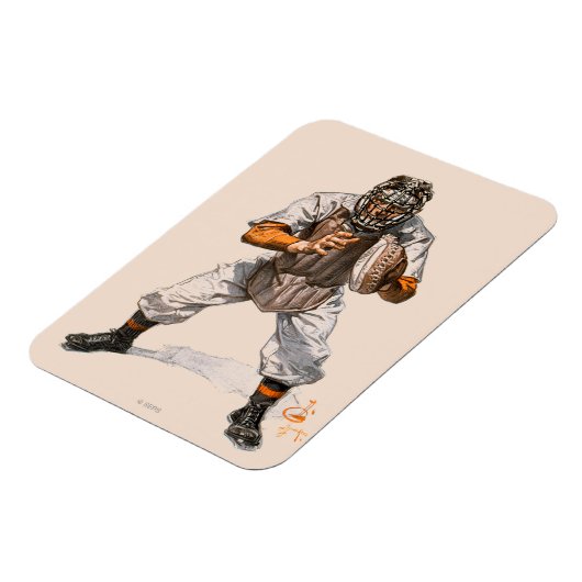 Baseball Catcher Magneet (Linkerzijde)