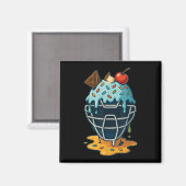 Baseball Catcher Mask Ice Cream Drip Sprinkles Des Magneet (Voorkant / Achterkant)