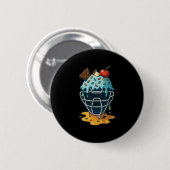 Baseball Catcher Mask Ice Cream Drip Sprinkles Des Ronde Button 5,7 Cm (Voorkant /achterkant)